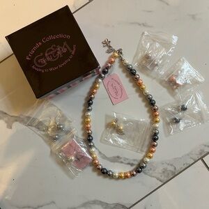 Garold C. Miller jewelry. Friends Collection. Faux pearl necklace &  earrings.